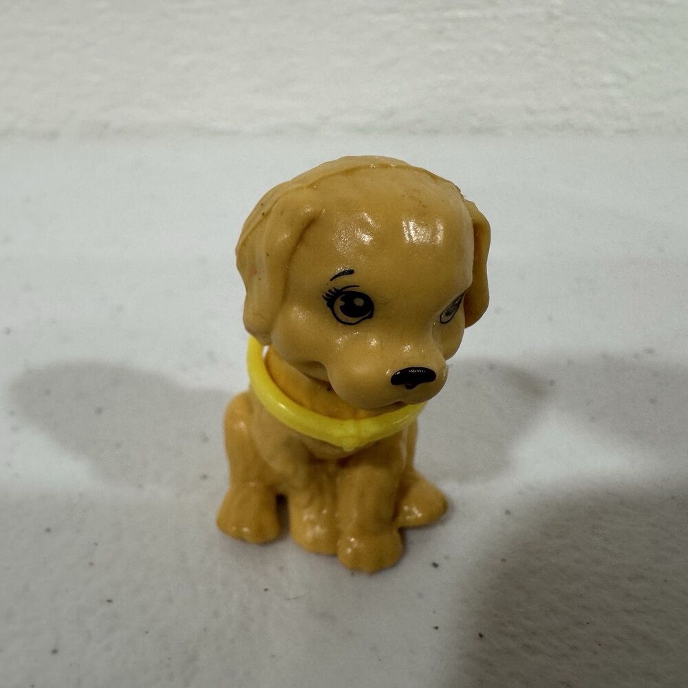Barbie Pet Dog Figure Tan Golden Retriever Puppy Yellow Collar Toy